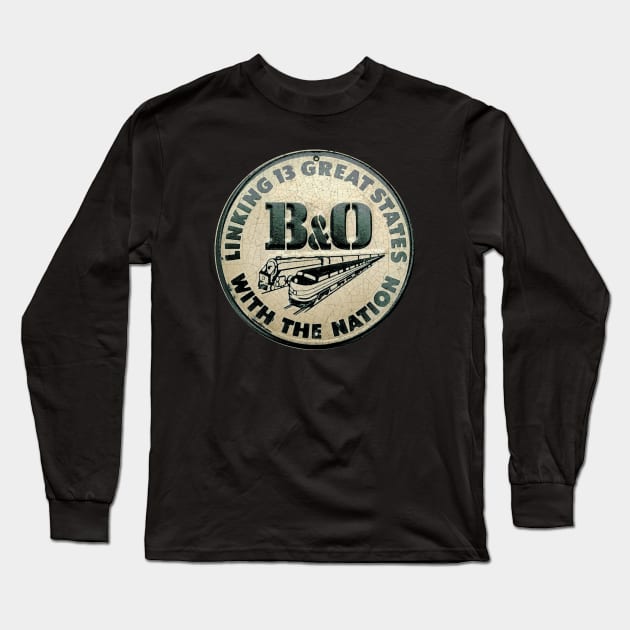 B&O Railroad 1 Long Sleeve T-Shirt by Midcenturydave